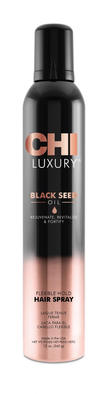 Лак для волос CHI Luxury с маслом семян черного тмина подвижной фиксации.
